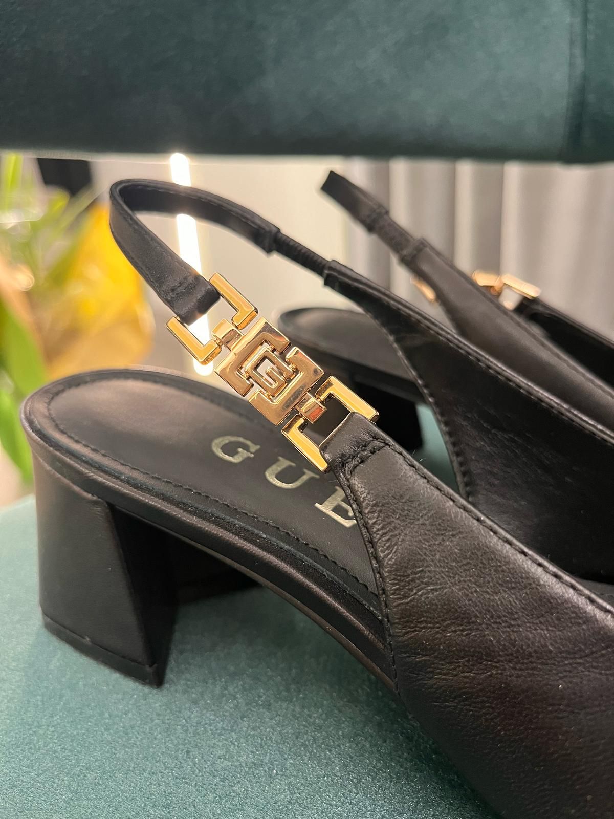 Sling Back Chanel Leather Black