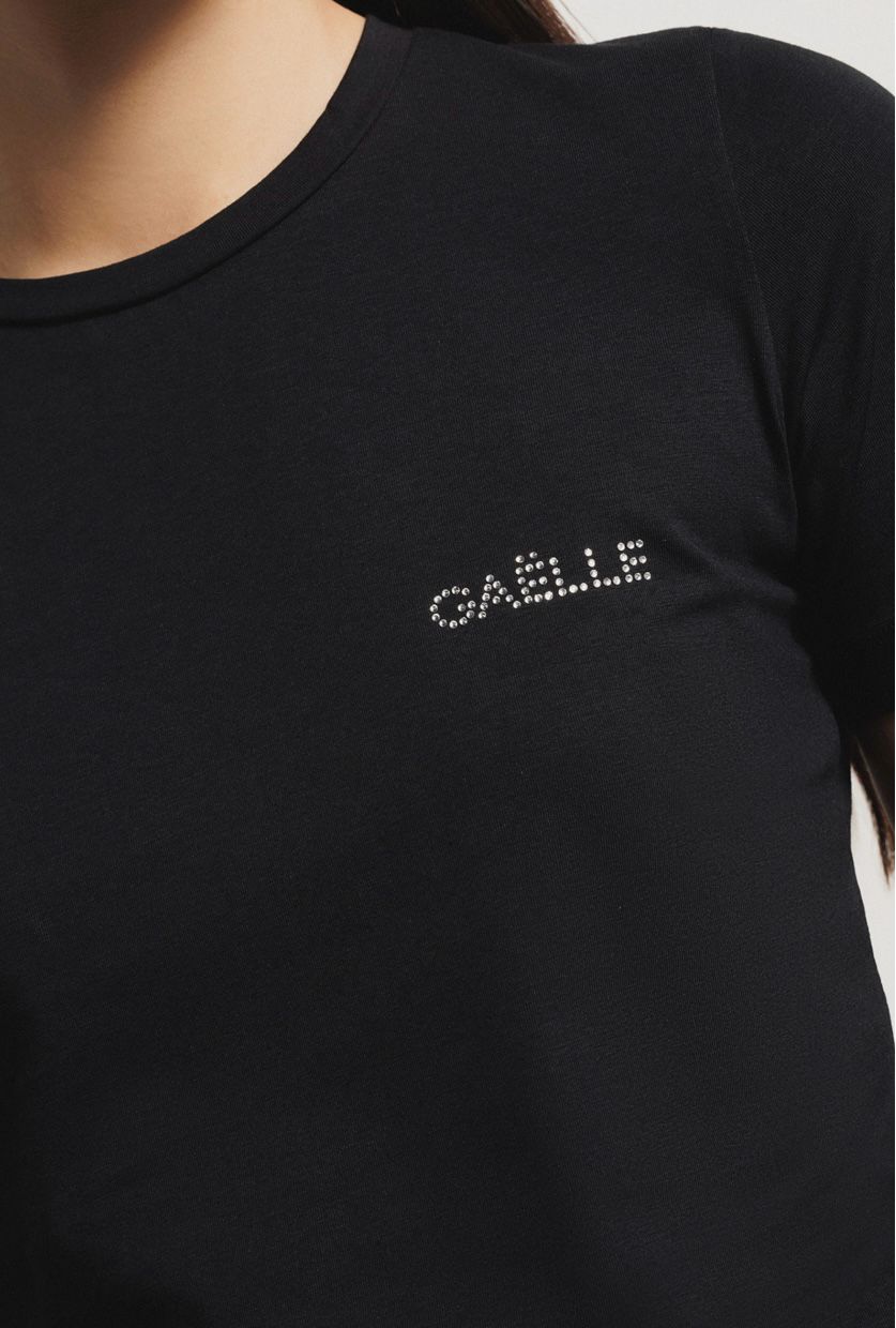 T-shirt paricollo in bielastico Gaëlle Paris